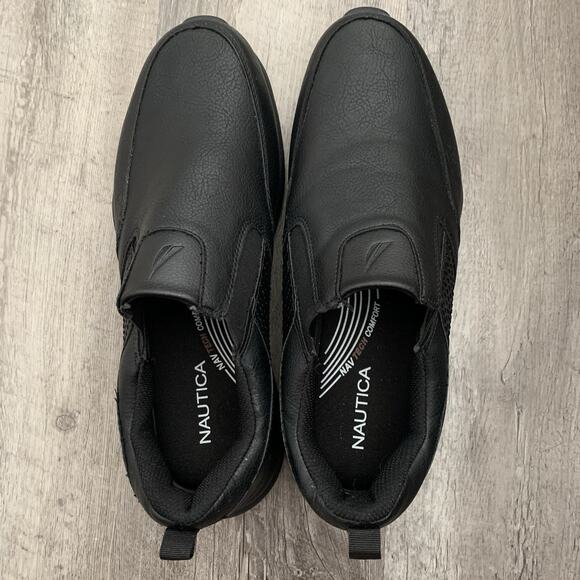 Nautica Orwell Mens Shoes Size 12 Black Comfortable Utility Work Slip On NICE - Picture 6 of 11